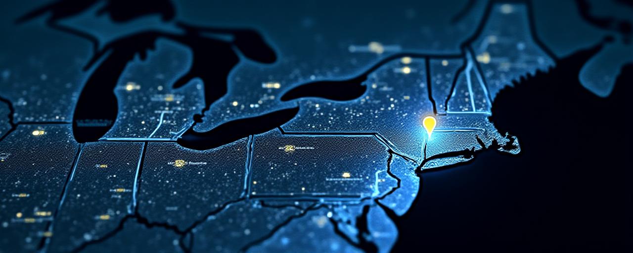 Strategic location map of Marshall Trucking in Upper Marlboro, Maryland
