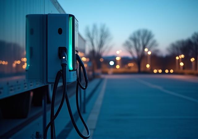 Modern electric charging station for heavy-duty commercial vehicles