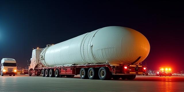 High security oversized load transport for defense contractor