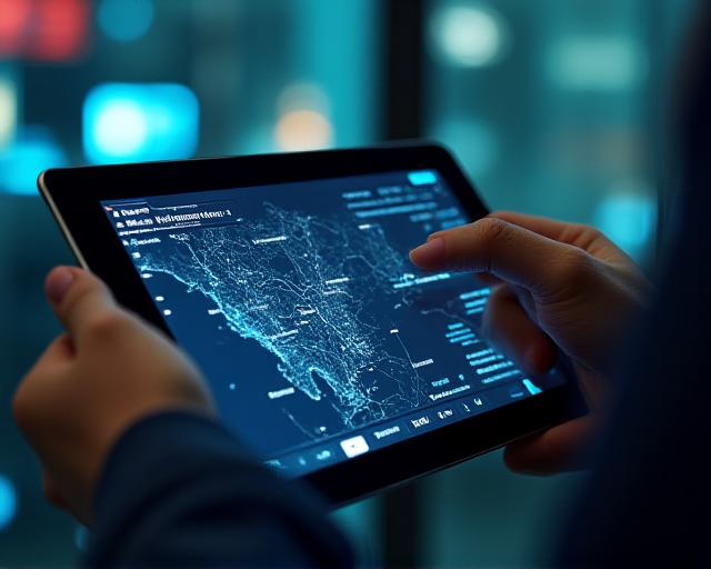 Logistics dispatcher monitoring real-time temperature data on a professional digital interface